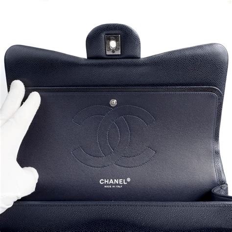 chanel navy caviar|CHANEL Caviar Quilted Jumbo Single Flap Navy .